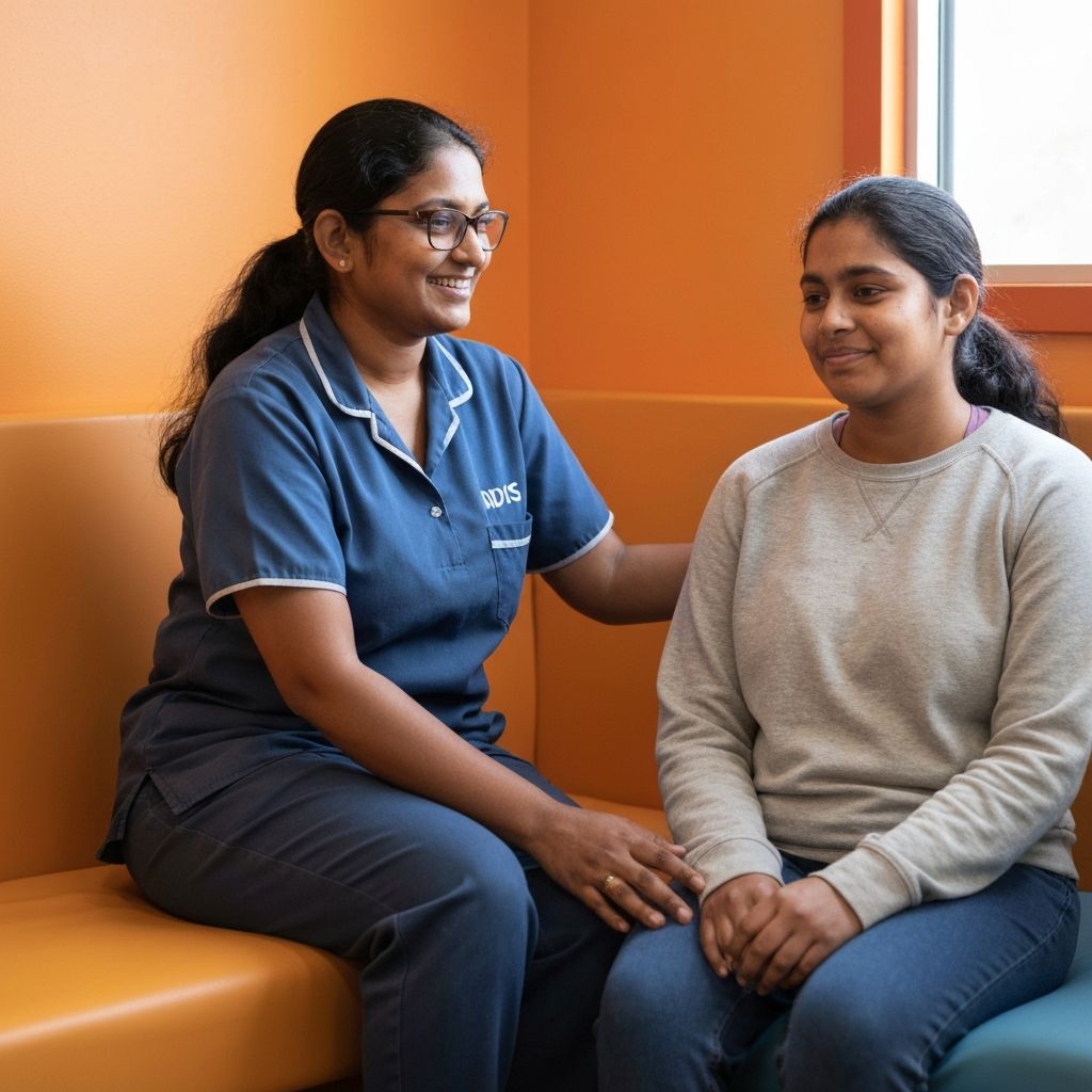 Compassionate NDIS care worker providing trauma-informed support