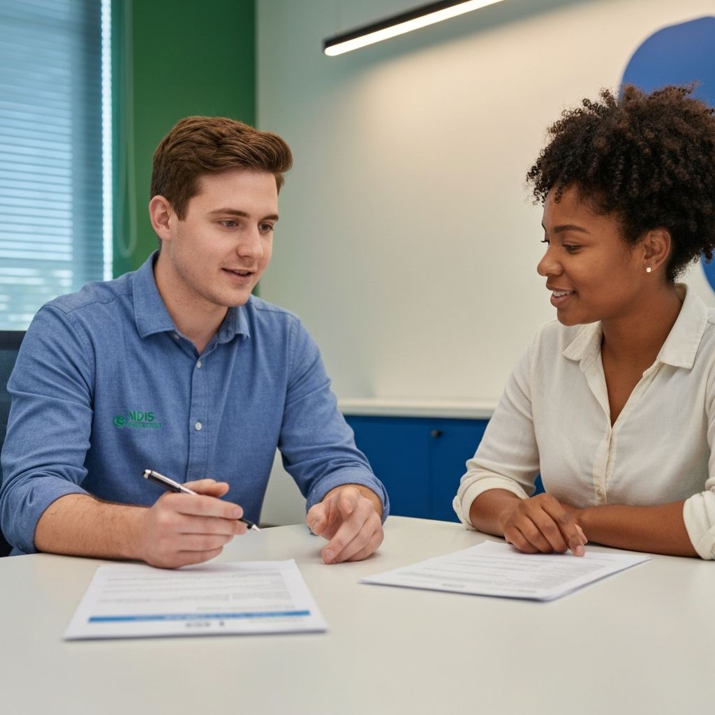 Support coordinator helping NDIS participant with planning