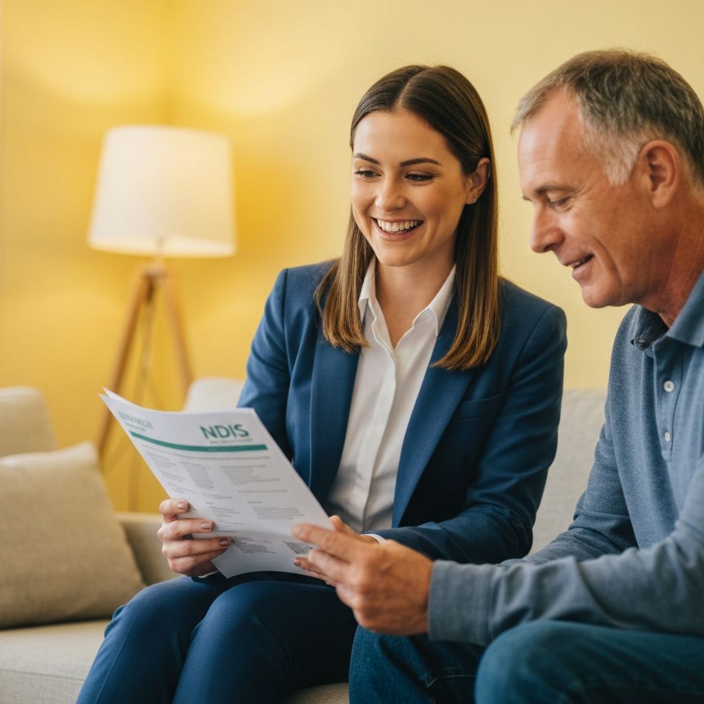 NDIS support coordinator assisting participant with NDIS plan